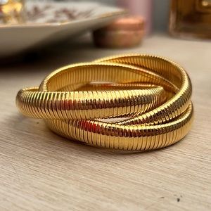 Gold Interlocking Bangle Bracelet